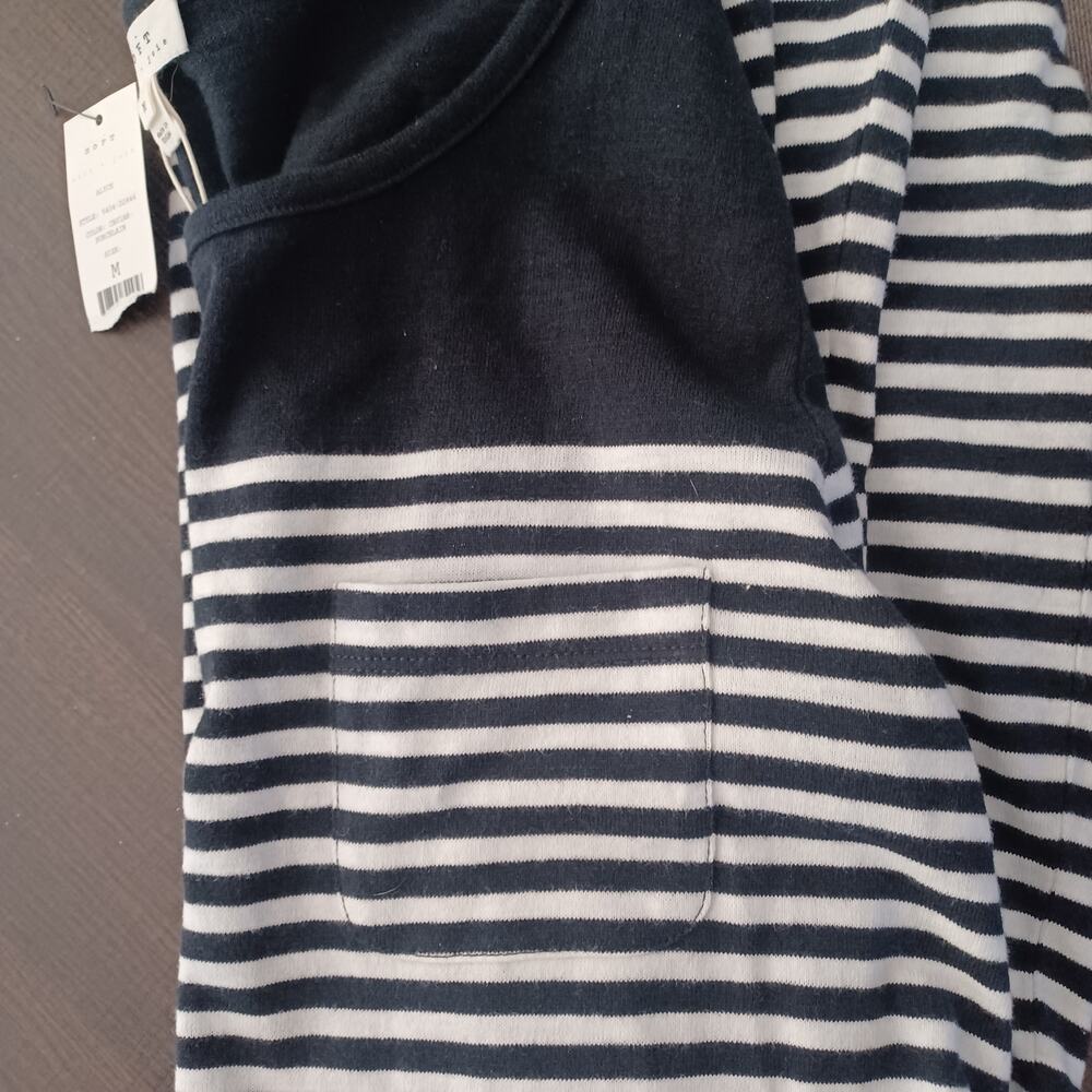 Soft Joie Alyce Dress Cotton Stripes Black Cream M NWT - Picture 7 of 8